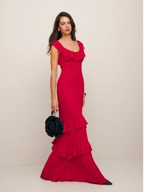 Reformation Tripoli Dress In Cherry NWT